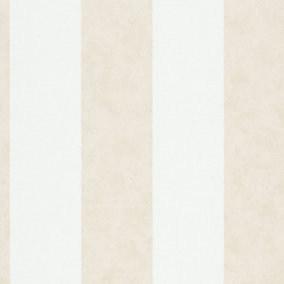 Galerie Flora White Thick Stripe Wallpaper