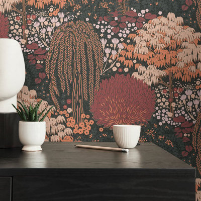 Galerie Flourish Black Floral Wallpaper FL61133
