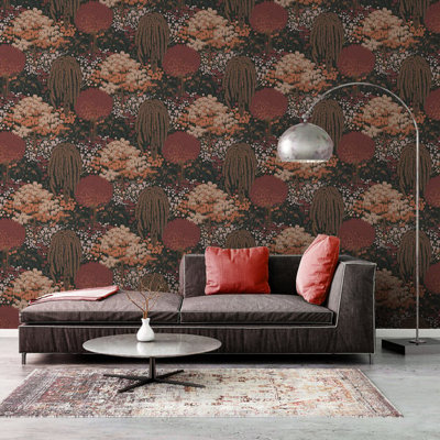 Galerie Flourish Black Floral Wallpaper FL61133