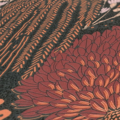 Galerie Flourish Black Floral Wallpaper FL61133
