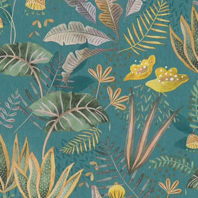 Galerie Flourish Blue Floral Wallpaper FL61123