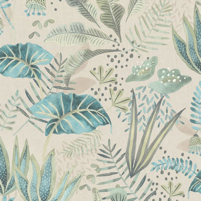 Galerie Flourish Blue Floral Wallpaper FL61124