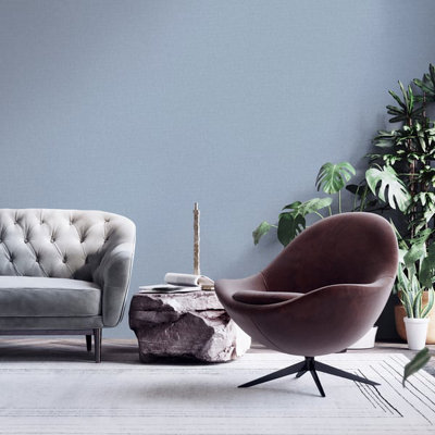 Galerie Flourish Blue Plain Texture Wallpaper FL61148