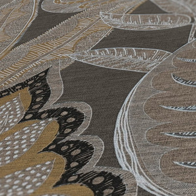 Galerie Flourish Bronze Tree Leaf Wallpaper FL61113