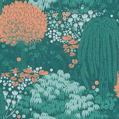 Galerie Flourish Green Floral Wallpaper FL61132