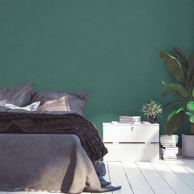 Galerie Flourish Green Plain Texture Wallpaper FL61135