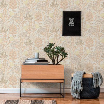 Galerie Flourish Orange Floral Wallpaper FL61125
