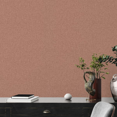 Galerie Flourish Orange Plain Texture Wallpaper FL61154