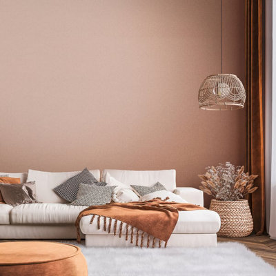 Galerie Flourish Orange Plain Texture Wallpaper FL61154