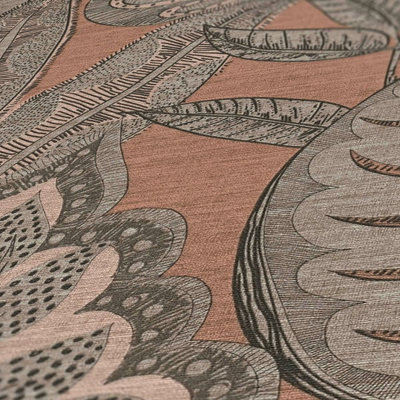 Galerie Flourish Orange Tree Leaf Wallpaper FL61112