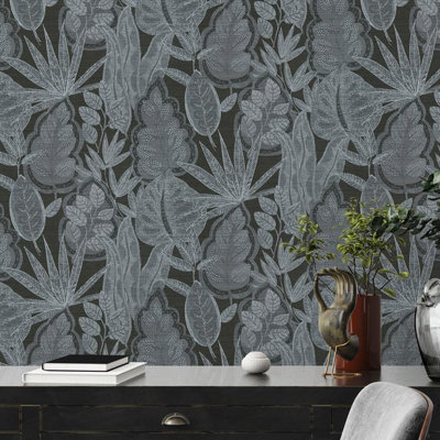Galerie Flourish Silver Tree Leaf Wallpaper FL61111