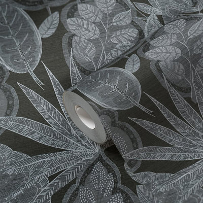 Galerie Flourish Silver Tree Leaf Wallpaper FL61111