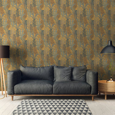 Galerie Flourish Yellow Tree Leaf Wallpaper FL61117