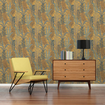 Galerie Flourish Yellow Tree Leaf Wallpaper FL61117