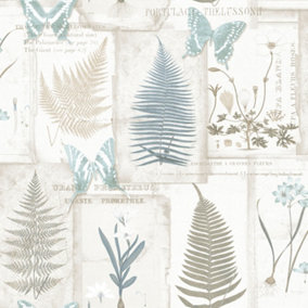 Galerie Fresh Kitchens 5 Blue Botanical Elements Smooth Wallpaper