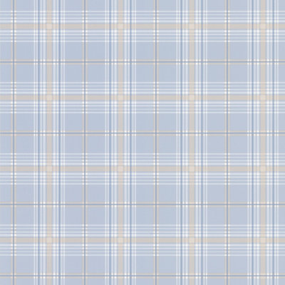 Galerie Fresh Kitchens 5 Blue Check Plaid Smooth Wallpaper