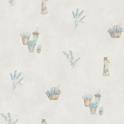 Galerie Fresh Kitchens 5 Blue Garden Herbs Smooth Wallpaper