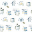 Galerie Fresh Kitchens 5 Blue Honey Bees Smooth Wallpaper