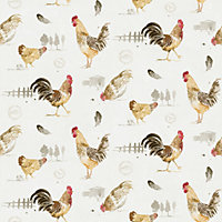 Galerie Fresh Kitchens 5 Bronze Brown Cocks & Hens Smooth Wallpaper