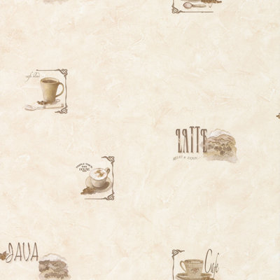 Galerie Fresh Kitchens 5 Bronze Brown Coffee Cups Smooth Wallpaper