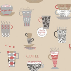 Galerie Fresh Kitchens 5 Red Coffee Smooth Wallpaper