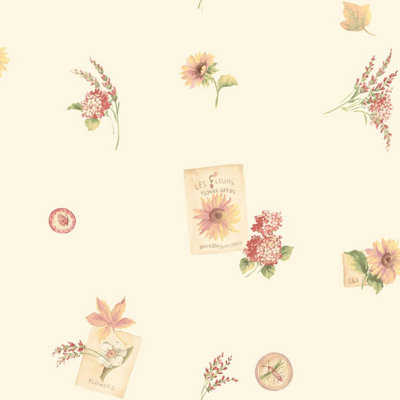 Galerie Fresh Kitchens 5 Red Flower Seeds Smooth A4 Wallpaper Sample