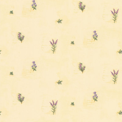 Galerie Fresh Kitchens 5 Yellow Gold Small Flowers Smooth Wallpaper