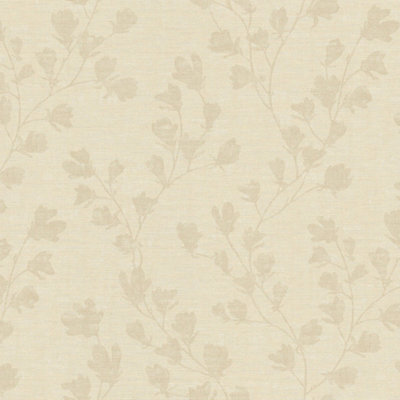 Galerie Fusion Beige Floral Trail Motif Wallpaper | DIY at B&Q