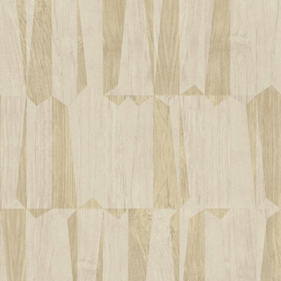 Galerie Fusion Brown Geo Point Wood Effect Motif Wallpaper