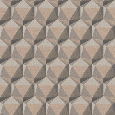 Galerie Fusion Brown Geometric Motif Wallpaper