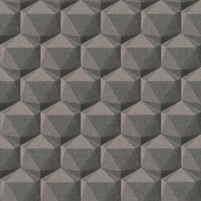 Galerie Fusion Brown Geometric Motif Wallpaper