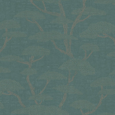 Galerie Fusion Green Chinoiserie Tree Motif Wallpaper