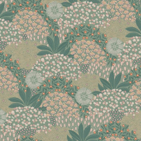 Galerie Fusion Green Forest Bloom Motif Wallpaper
