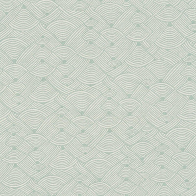 Galerie Fusion Green Geo Swirl Motif Wallpaper