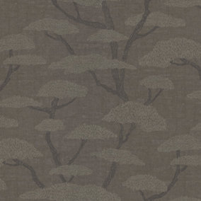 Galerie Fusion Grey Chinoiserie Tree Motif Wallpaper