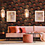 Galerie Fusion Orange Forest Bloom Motif Wallpaper
