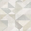 Galerie Geometrix Beige Grey Silk Screen Geometric Smooth Wallpaper