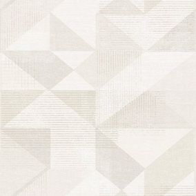 Galerie Geometrix Beige Silk Screen Geometric Smooth Wallpaper