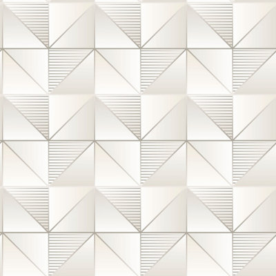 Galerie Geometrix Beige Tan Cubist Smooth Wallpaper