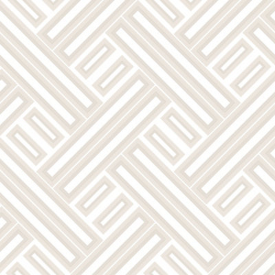 Galerie Geometrix Beige Taupe Geo Rectangular Smooth Wallpaper