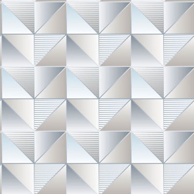 Galerie Geometrix Blue Grey Cubist Smooth Wallpaper