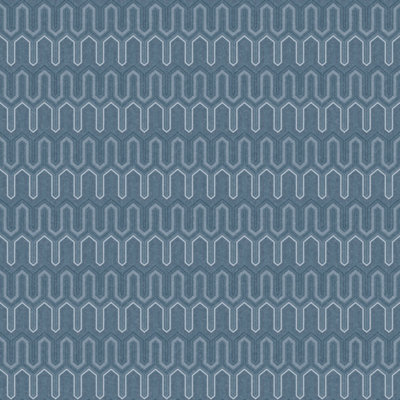 Galerie Geometrix Denim Blues Zig Zag Smooth Wallpaper