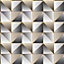 Galerie Geometrix Gold Black Cubist Smooth Wallpaper
