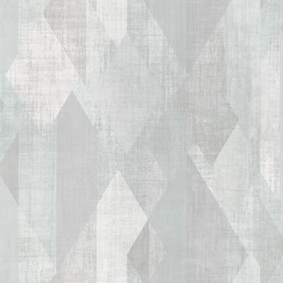 Galerie Geometrix Mint Green Grey Glass Shard Geo Smooth Wallpaper 