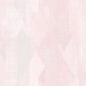 Galerie Geometrix Pink Light Grey Glass Shard Geo Smooth Wallpaper