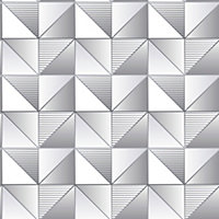 Galerie Geometrix Silver Grey Cubist Smooth Wallpaper