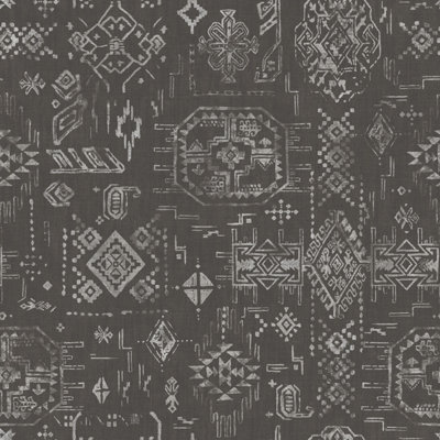 Galerie Global Fusion Black Aztec Smooth Wallpaper | DIY at B&Q