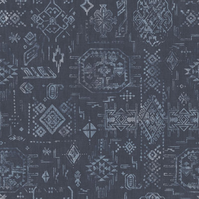 Galerie Global Fusion Blue Aztec Smooth Wallpaper