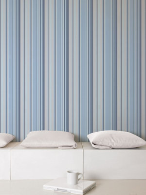 Galerie Global Fusion Blue Gf Stripe Smooth Wallpaper