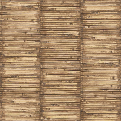 Galerie Global Fusion Bronze Brown Bamboo Smooth Wallpaper